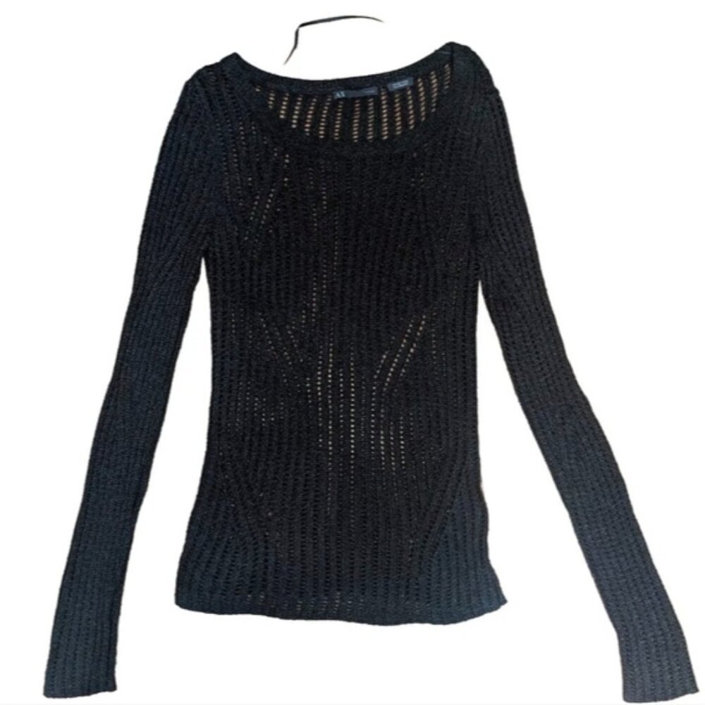 A/X Armani Exchange Black Italian Yarn Sweater, Size M